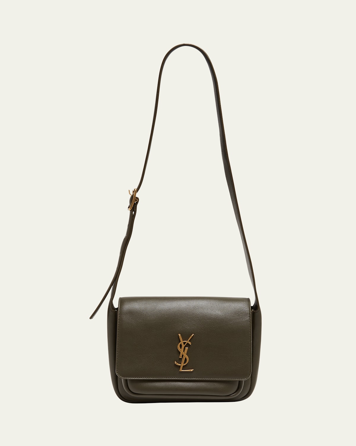 Saint Laurent Niki Ysl Flap Crossbody Bag In Calfskin In Light Musk