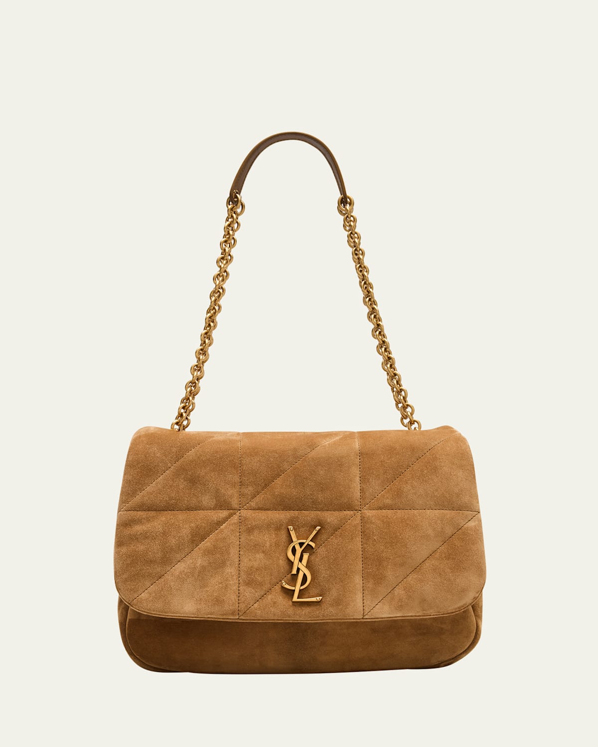 Saint Laurent Jamie 4.3 Medium Quilted Suede Shoulder Bag In Golden Leaf