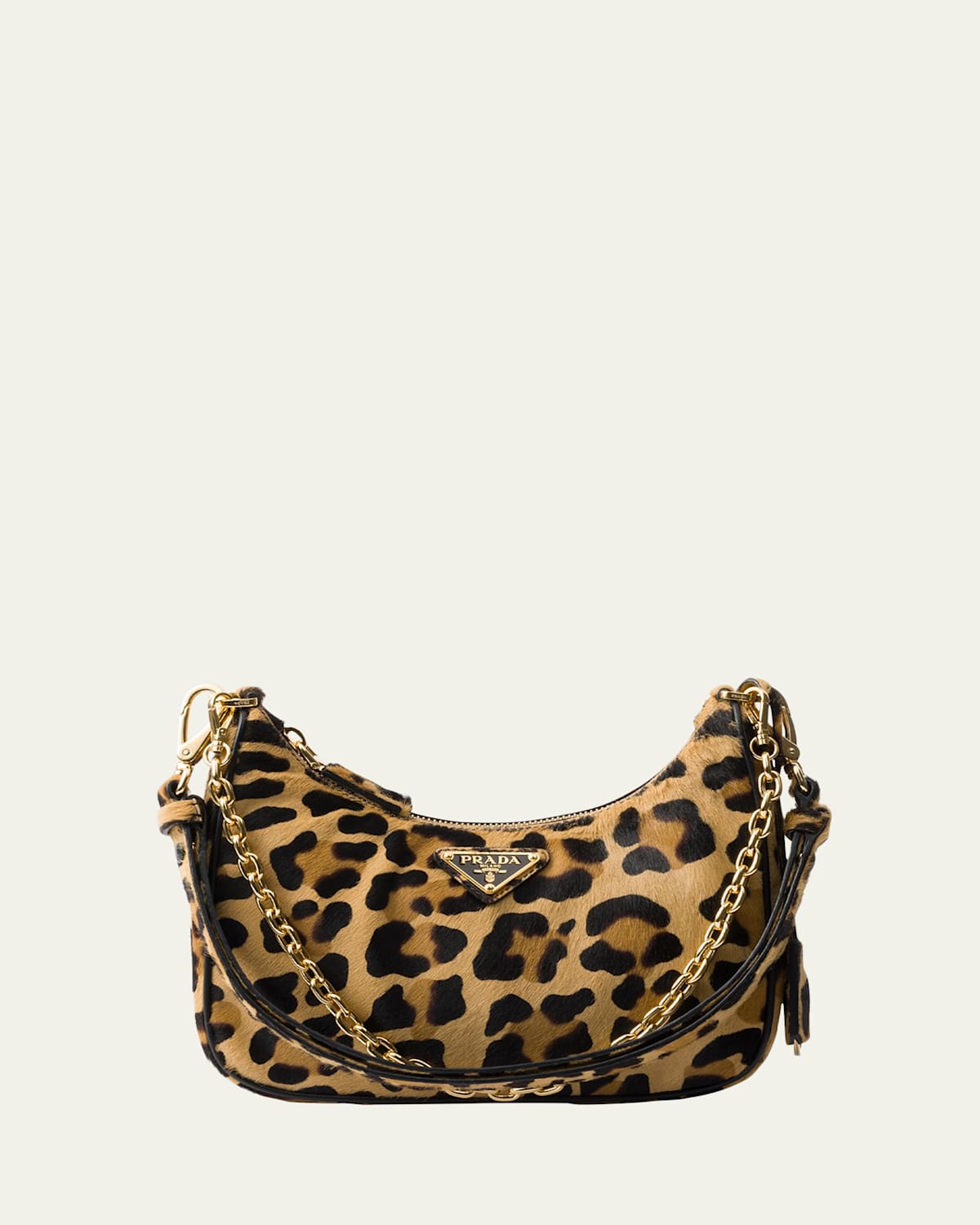 Prada Re-edition Leopard Ponyskin Mini Bag In F0151 Miele