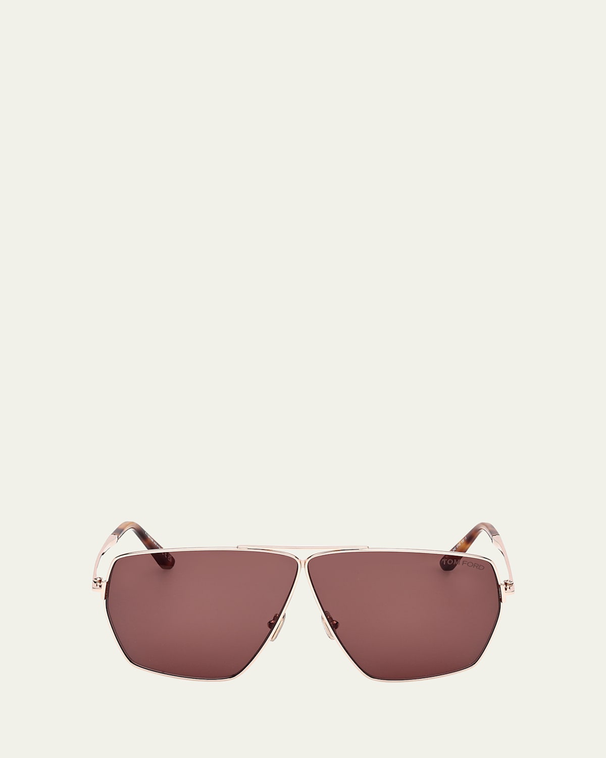 Tom Ford Stella Aviator Square Metal Sunglasses