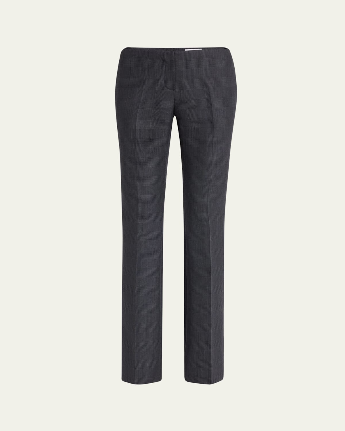 Alexander Mcqueen Low-rise Check Bootcut Trousers In Dark Grey