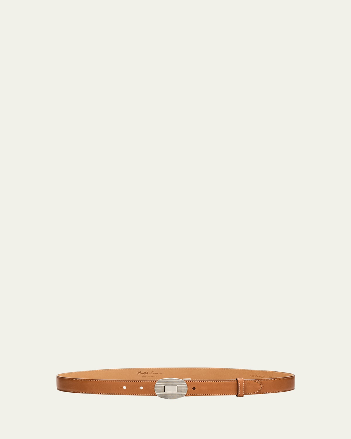 Men's Plaque-Buckle Woven Leather Belt