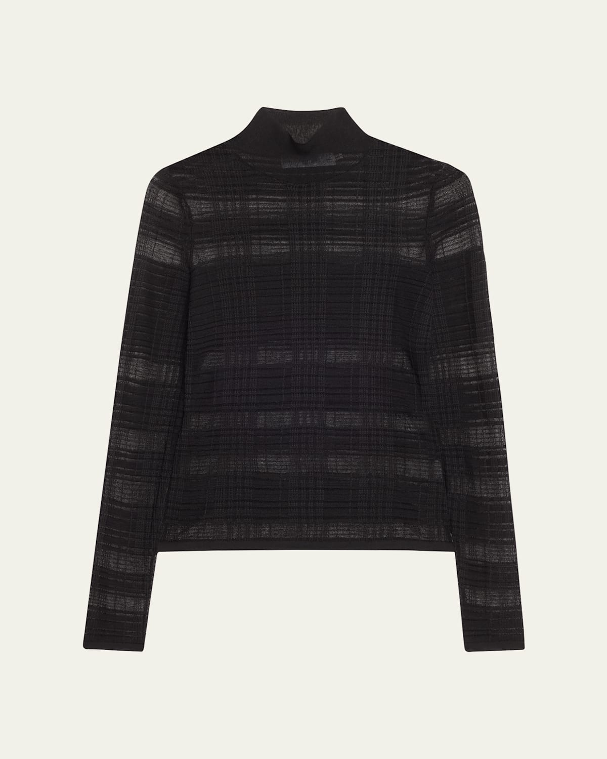 Shop Proenza Schouler White Label Stefanie Plaid Knit Turtleneck Sweater In Black