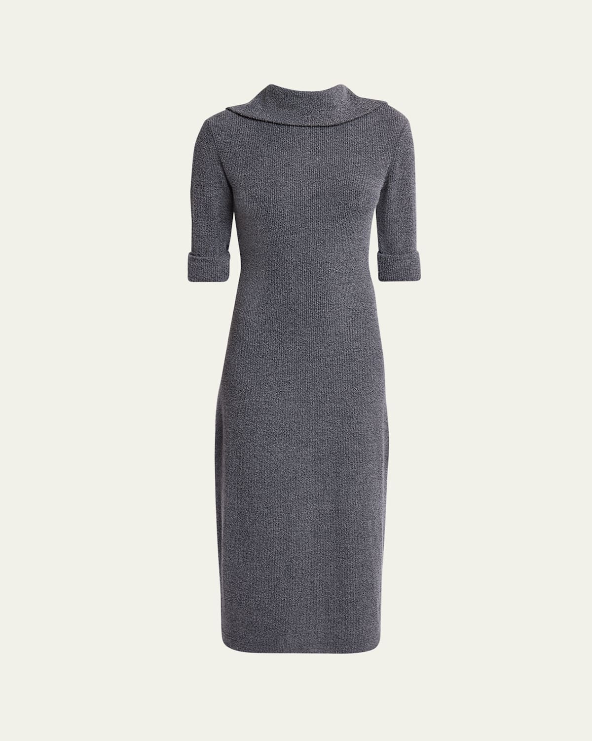 Proenza Schouler White Label Cerine Ribbed Boucle Midi Dress In Ink Melange