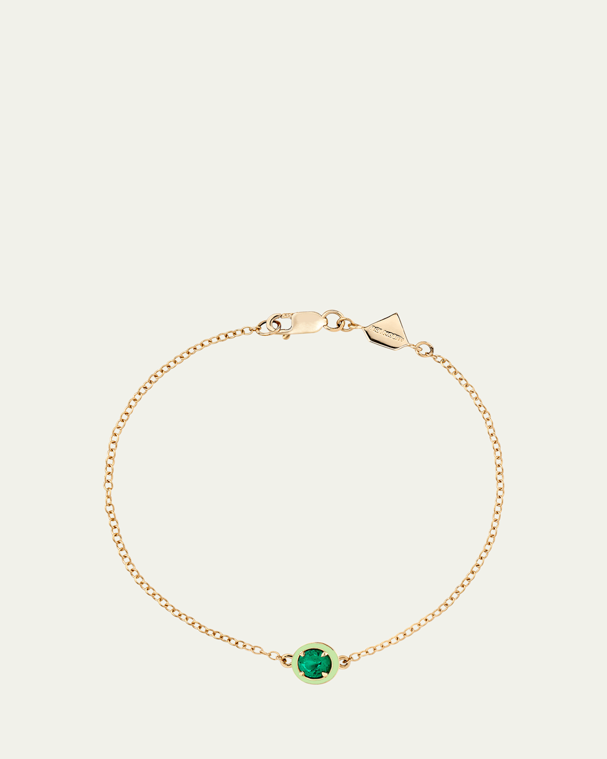Round Emerald Cocktail Bracelet in 14K Yellow Gold
