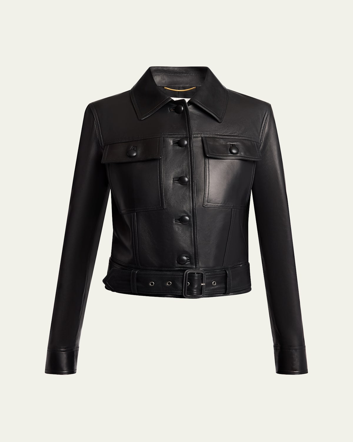 Leather Button Down Jacket