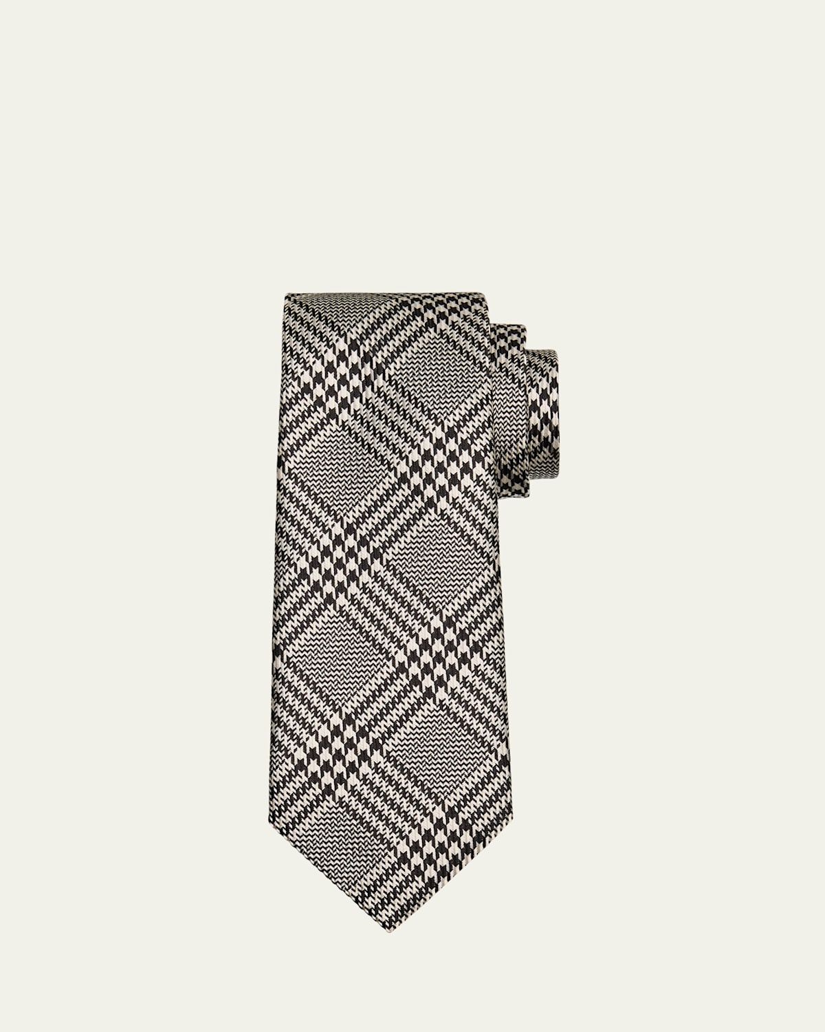 Tom Ford Men's Houndstooth Check Mulberry Silk Tie In Multicolor