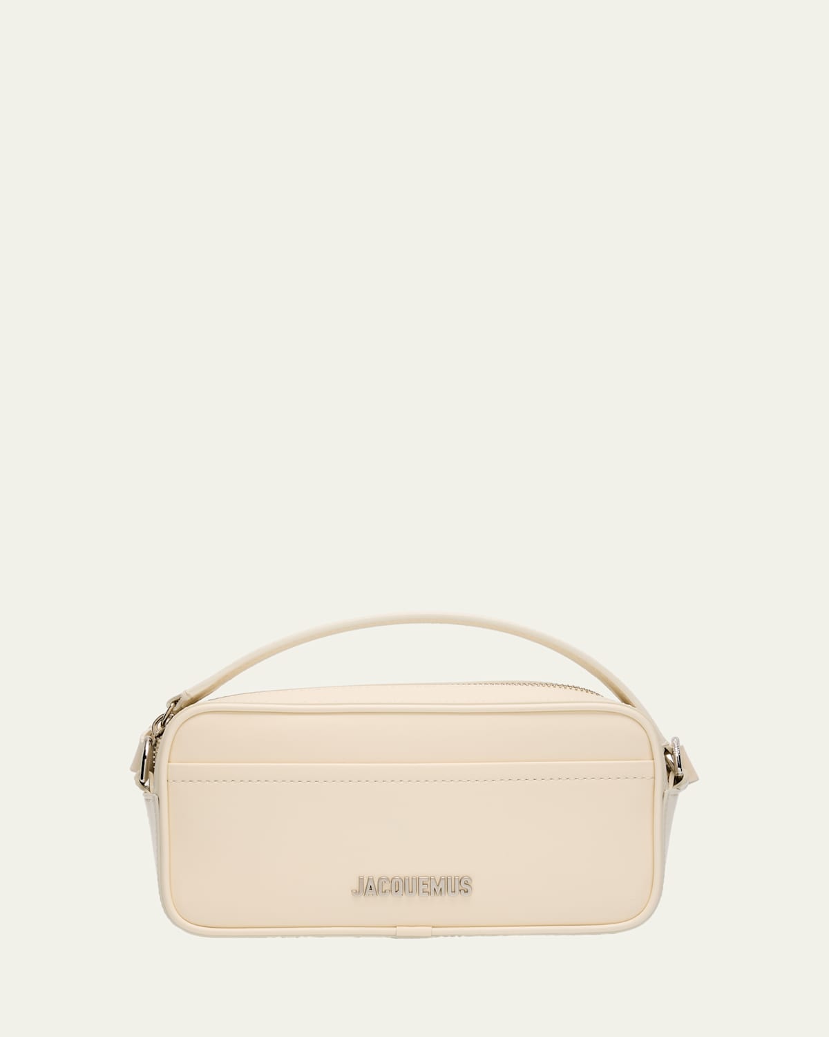 Jacquemus Men's La Baneto Leather Crossbody Bag In Light Ivory