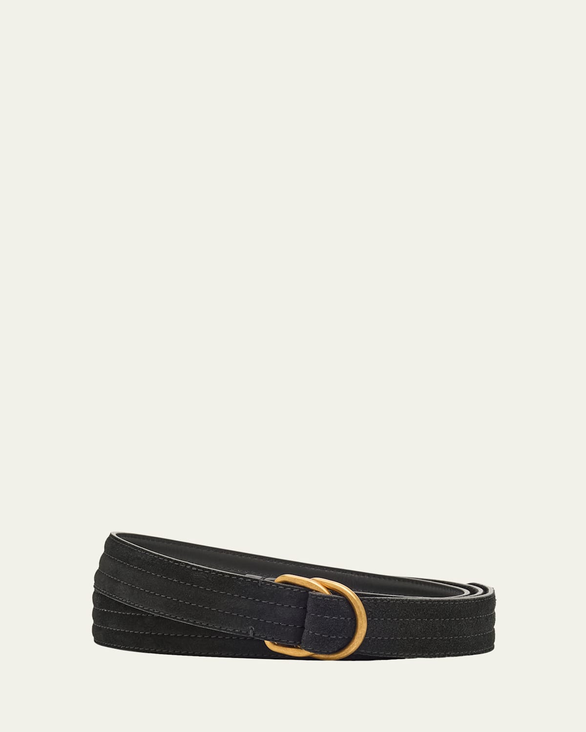Men's Split Leather D-Ring Belt
