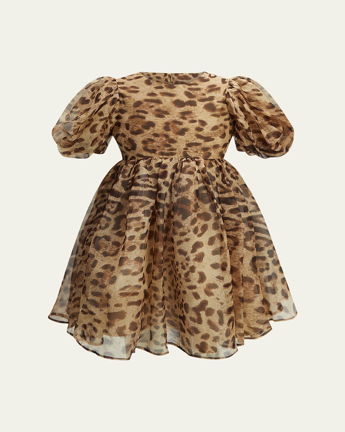 Shop Bardot Junior Girl's Juliet Puff-sleeve Tulle Mini Dress In B Leopard