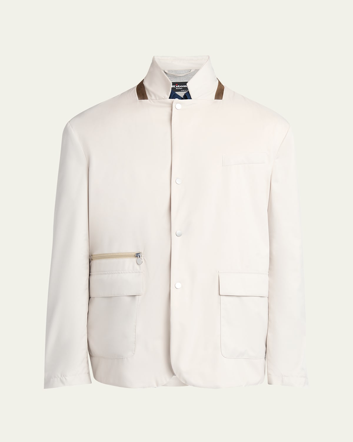 Men's Leather Full-Zip Overshirt Jacket