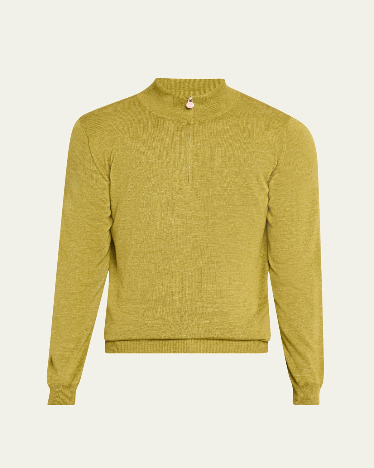 Men's Cashmere and Linen Half-Zip Sweater