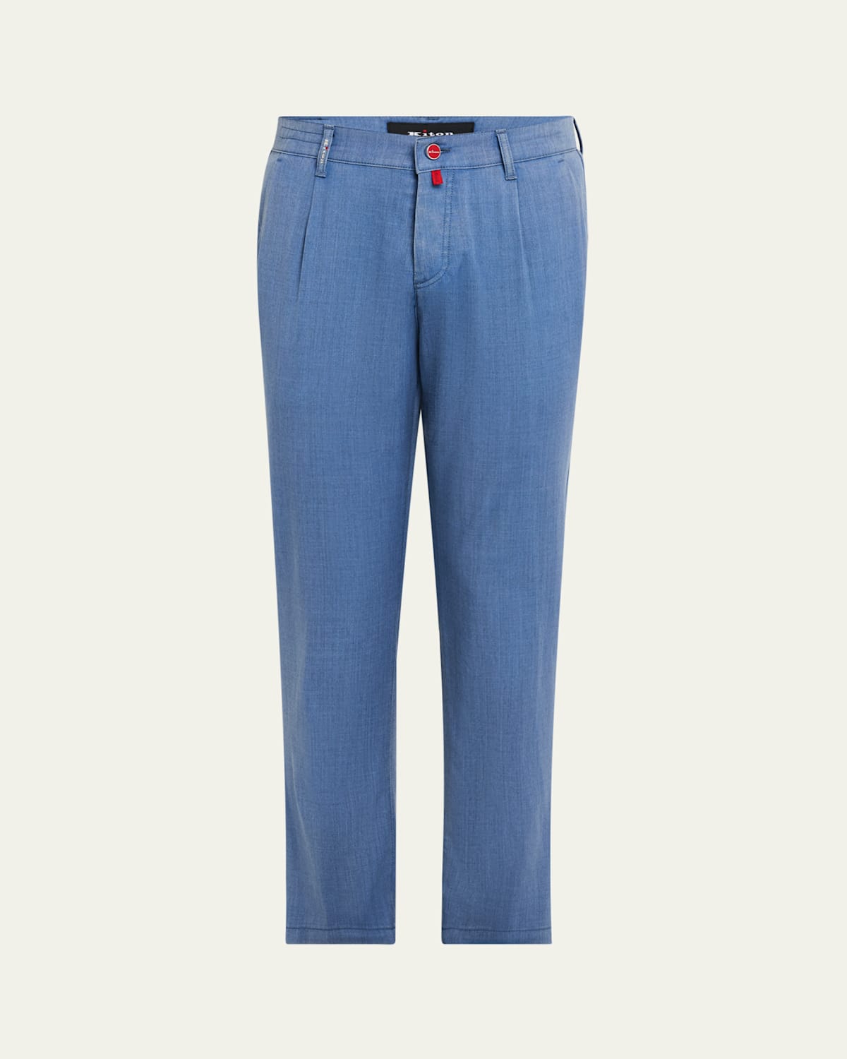 KITON MEN'S WASHED WOOL SLIM FOUR-POCKET PANTS 