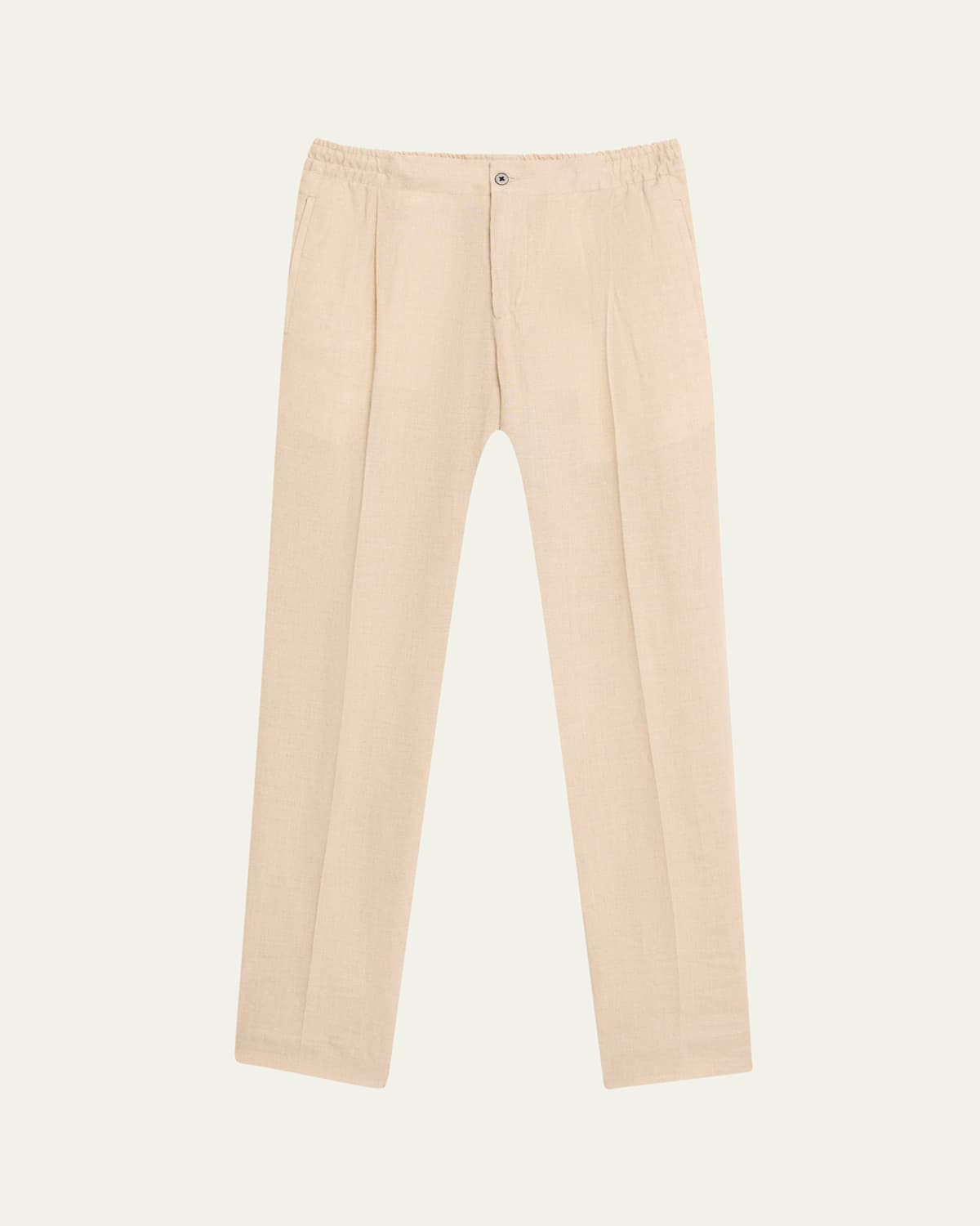KITON MEN'S SASHA LINEN PLEATED STRETCH PANTS 
