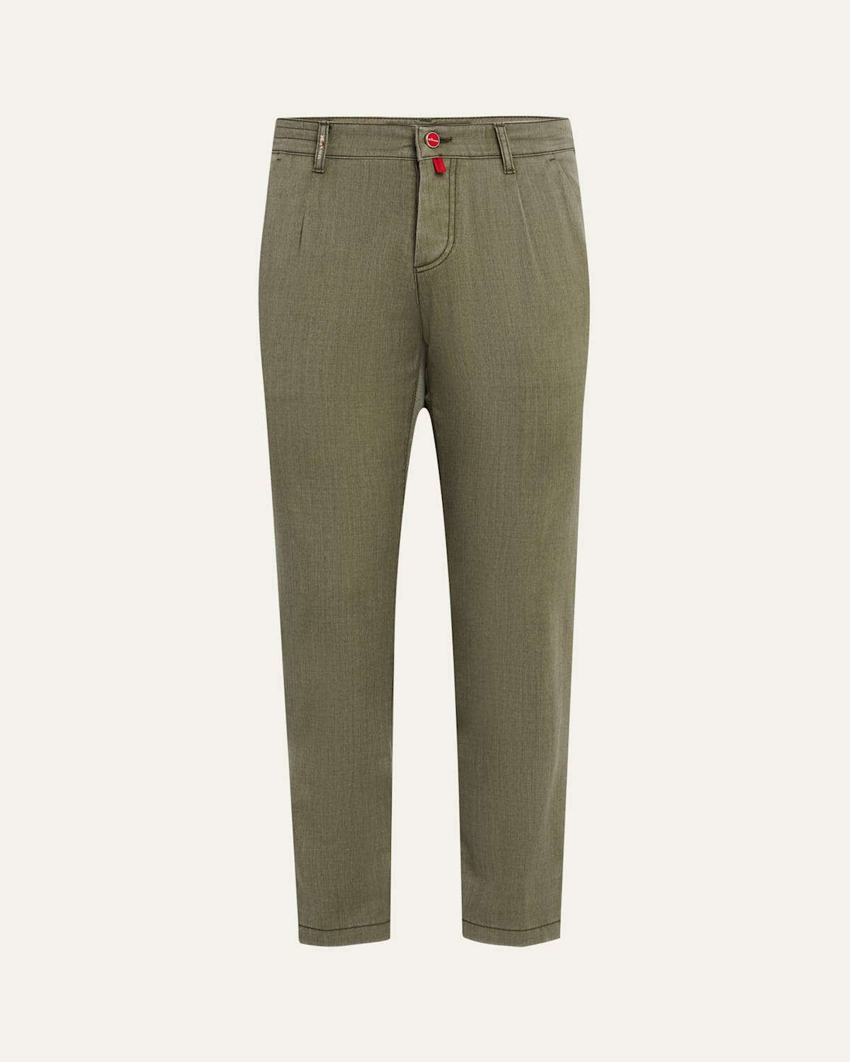 KITON MEN'S WASHED WOOL SLIM FOUR-POCKET PANTS 