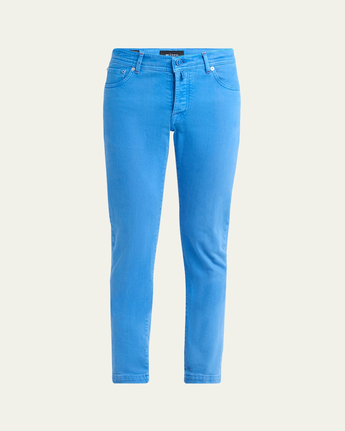 KITON MEN'S KURABO SLIM-FIT STRETCH FIVE-POCKET PANTS 