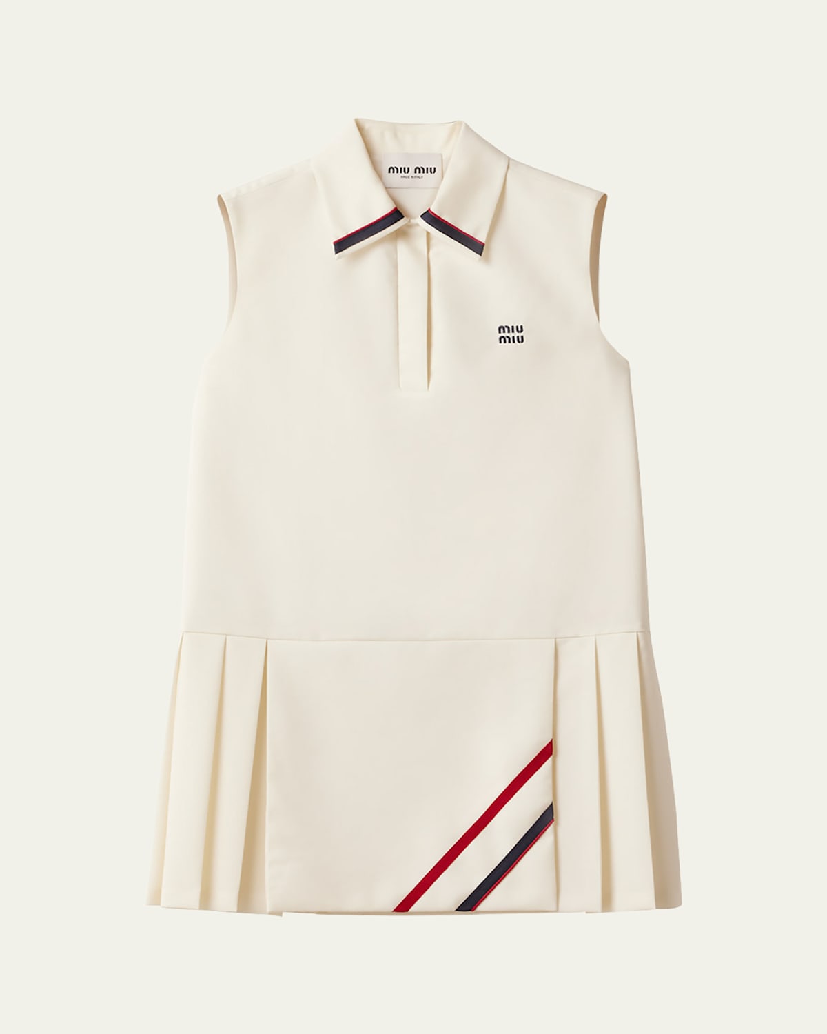 Mini Pleated Shift Polo Mohair Dress
