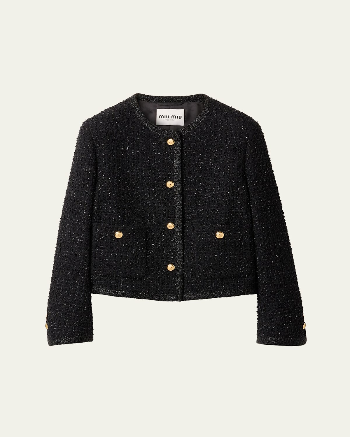 Metallic Wool Cropped Jacket