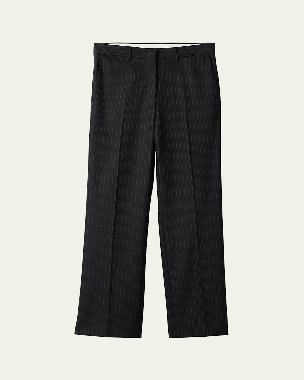 Stripe Straight Leg Wool Pants