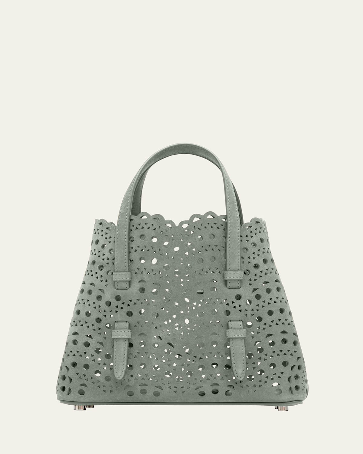 Mina 20 Top-Handle Bag in Perforated Suede