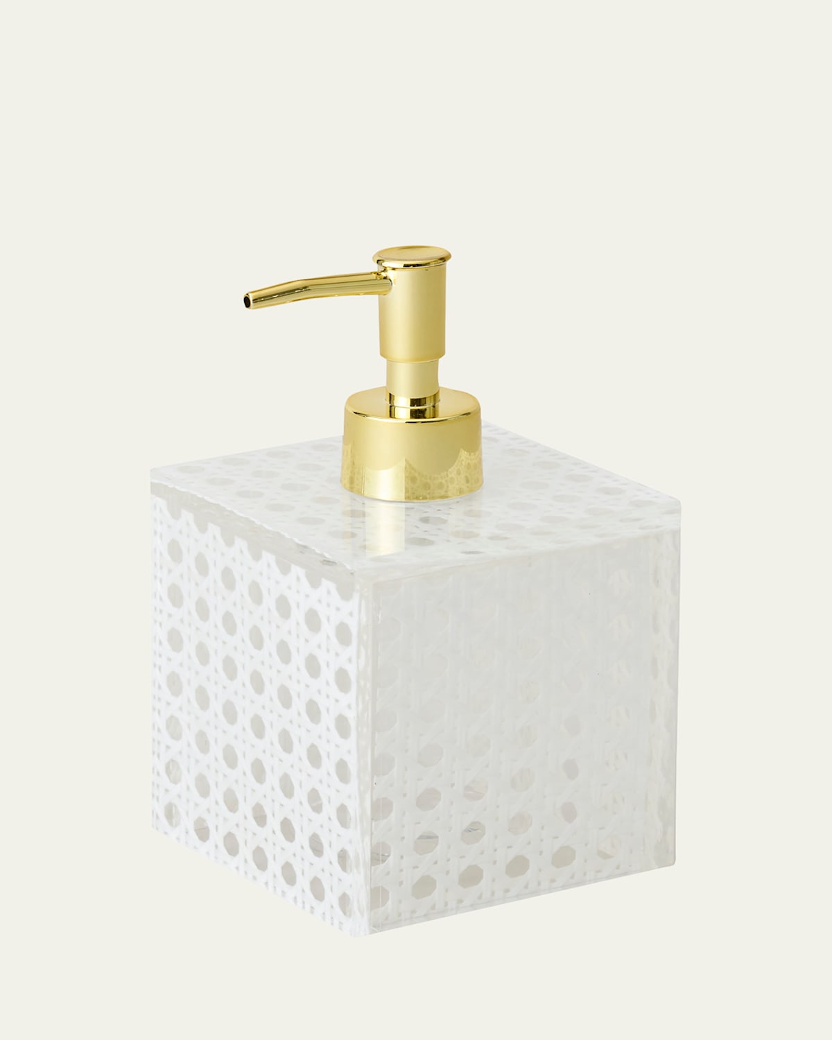 Kim Seybert Reed Soap Dispenser, White In White