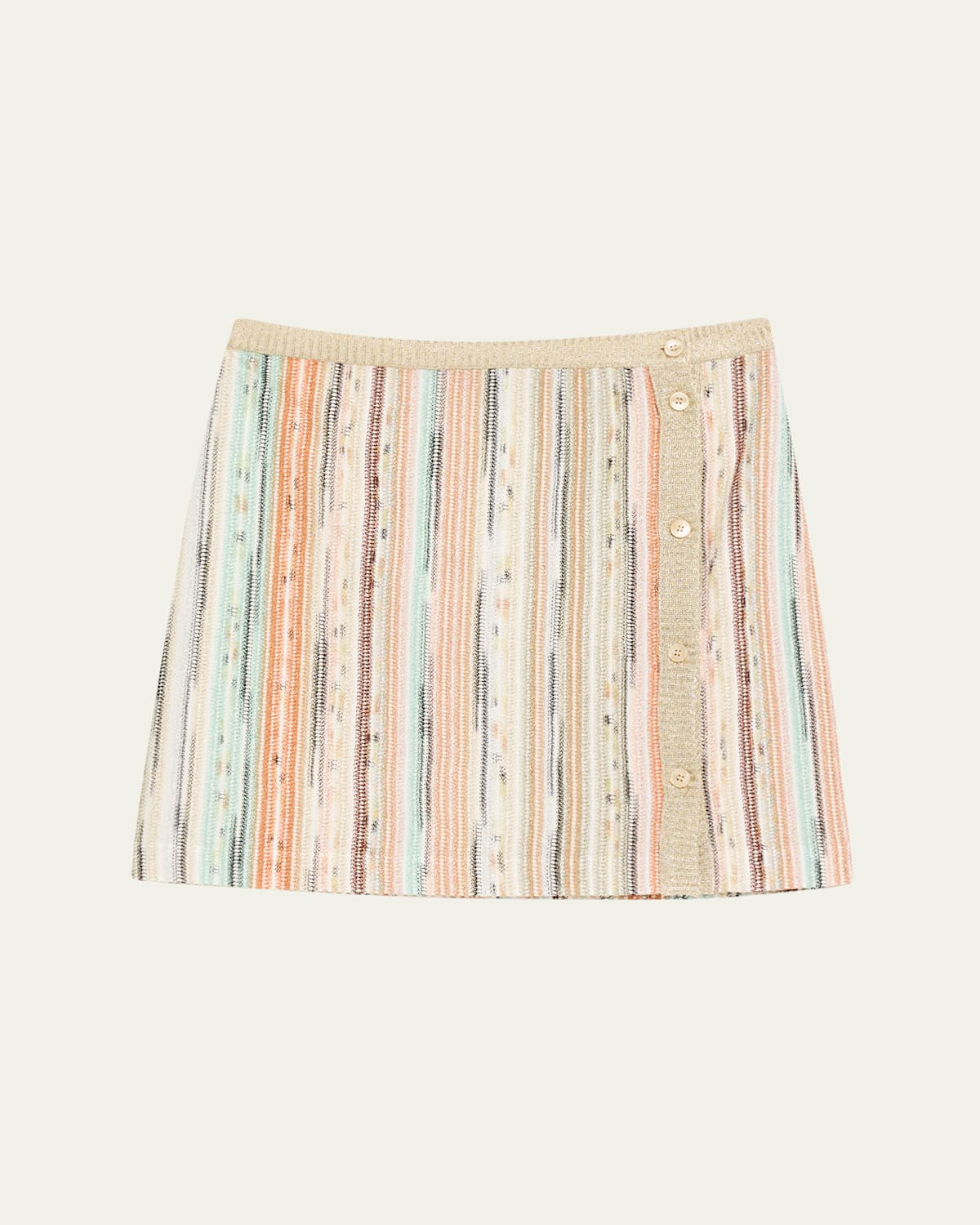 Shop Missoni Striped Multicolor Mini Skirt In Sm9kr-multi Orange -