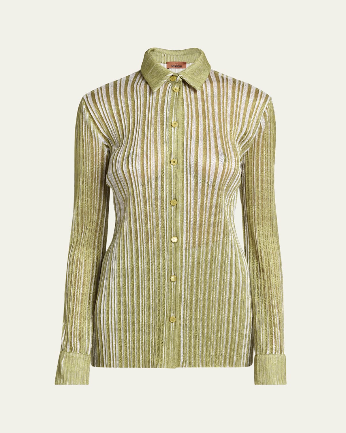 Missoni Collared Button Down Shirt In Cardamom Seed
