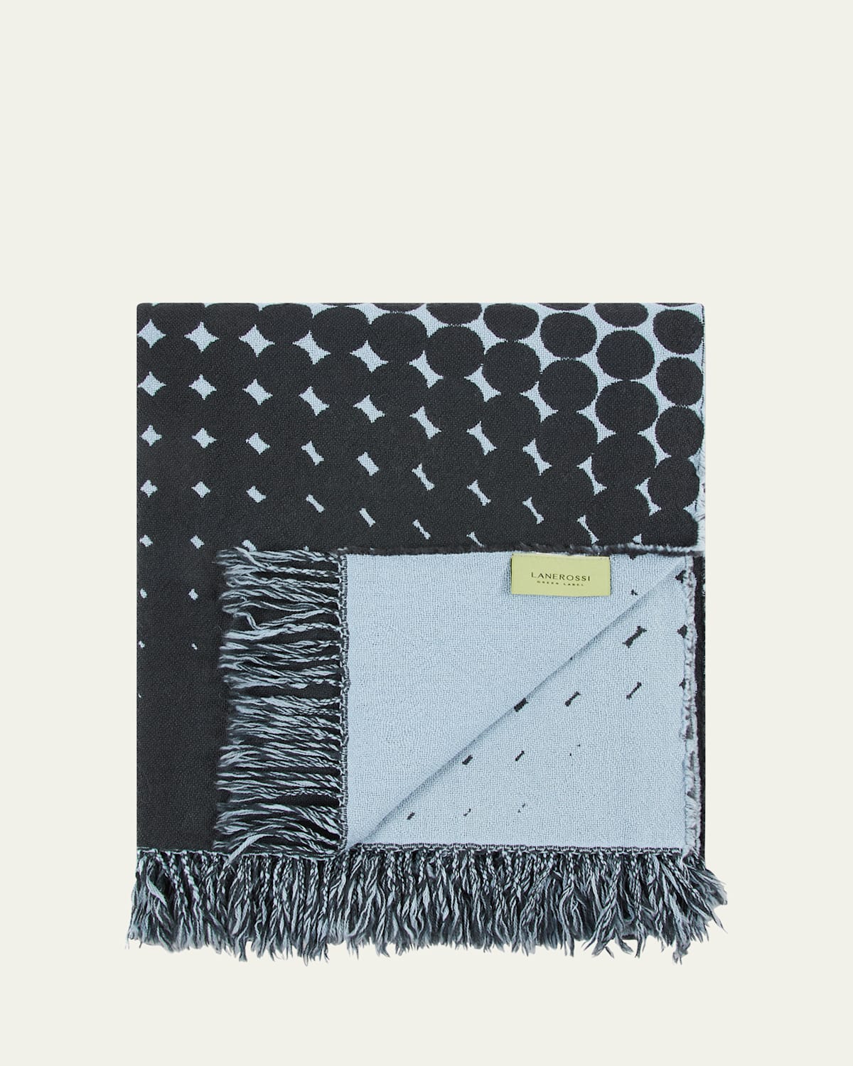 Lanerossi Tiglio Reversible Wool Throw, 51" X 70" In Light Blue
