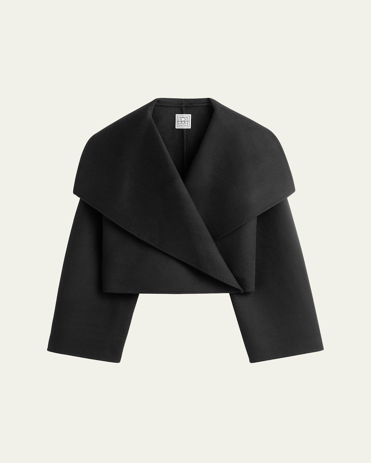 Totême Cropped Signature Double Wool Jacket In Black