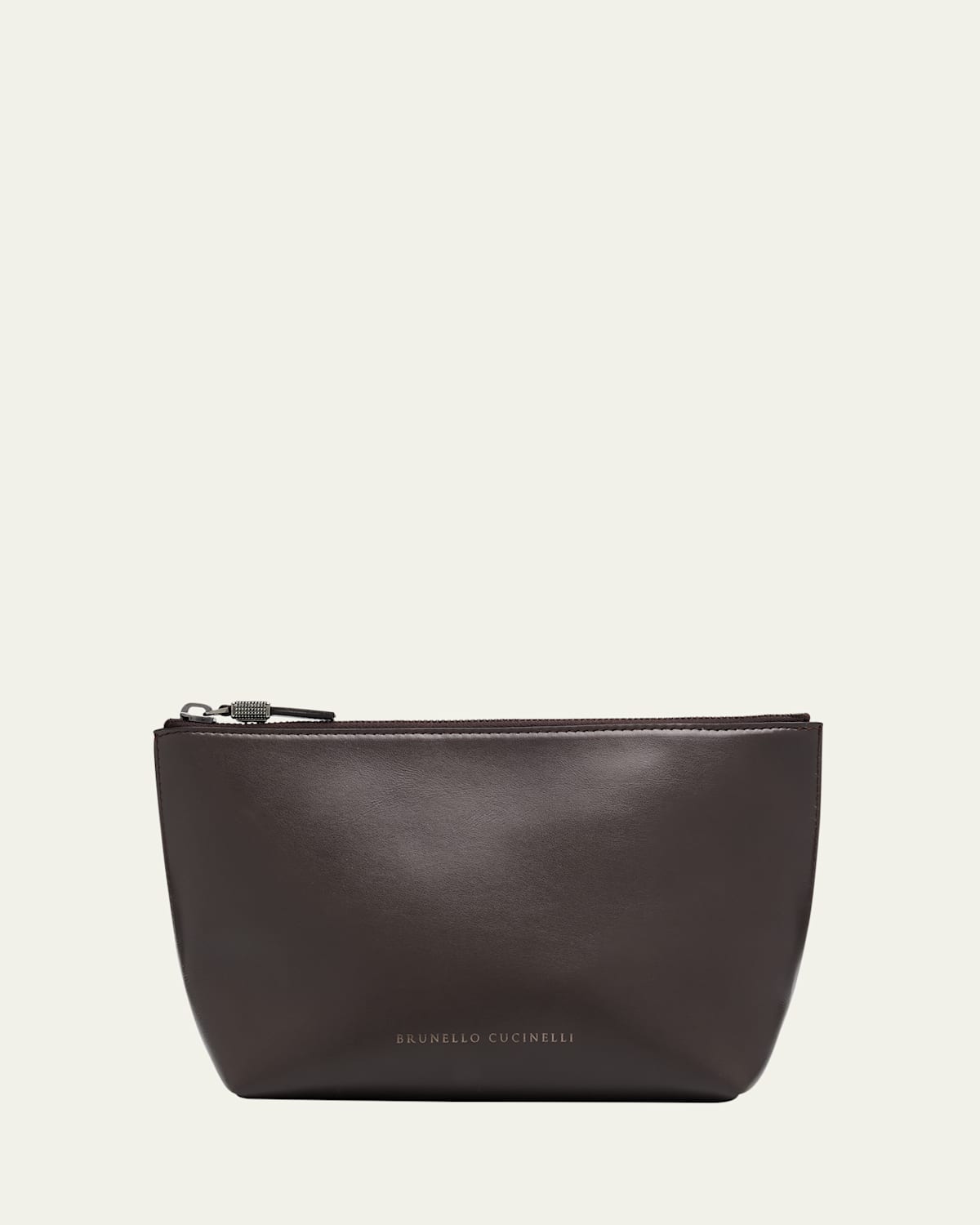 BRUNELLO CUCINELLI MONILI ZIP LEATHER POUCH BAG 