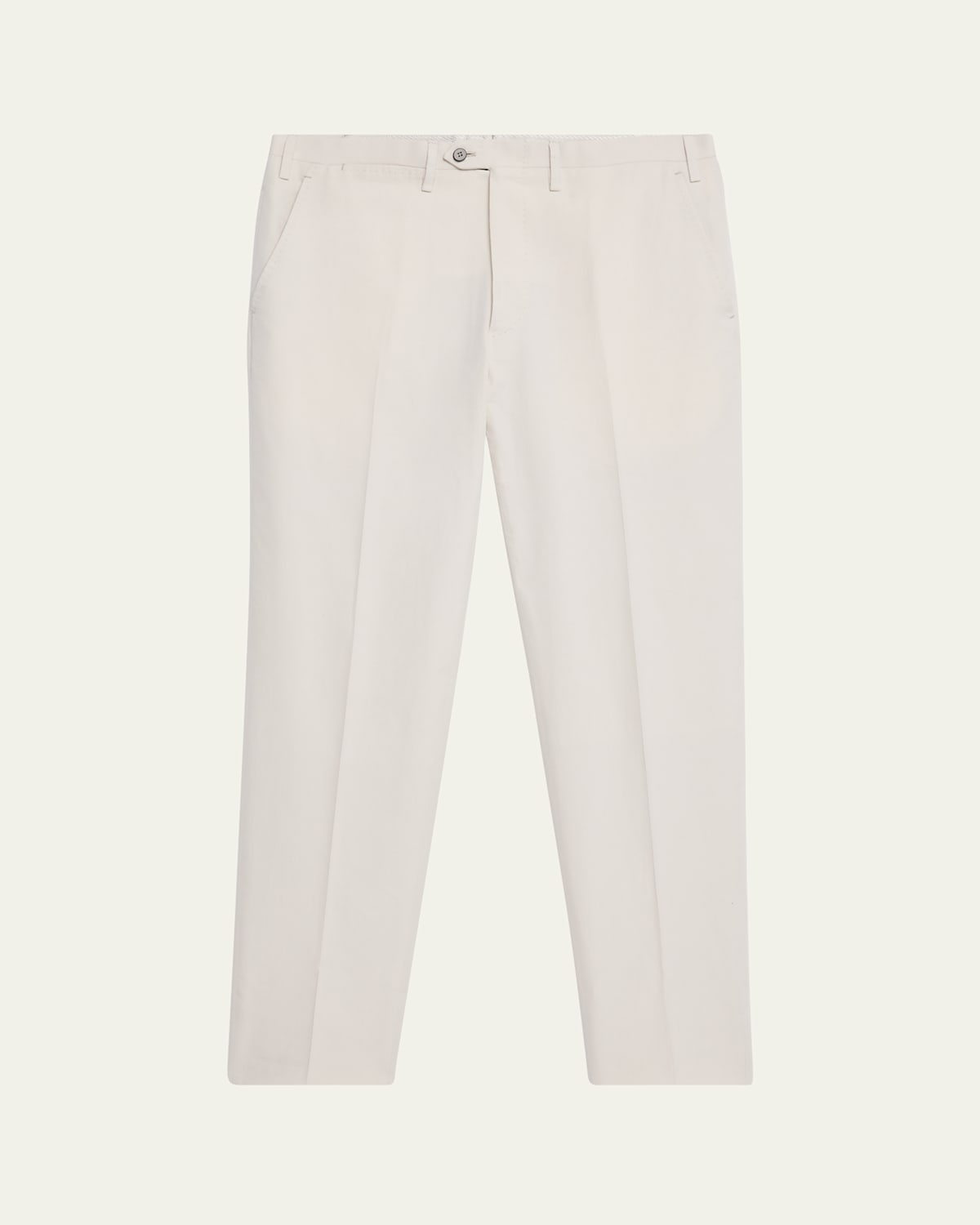 KITON MEN'S FLAT-FRONT TWILL PANTS 