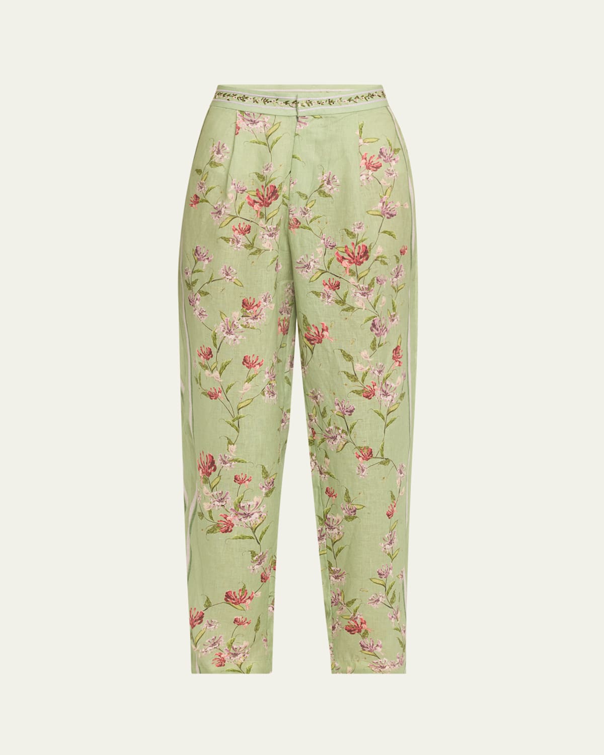 AGUA BY AGUA BENDITA FLORECER HONEYSUCKLE LINEN PANTS 