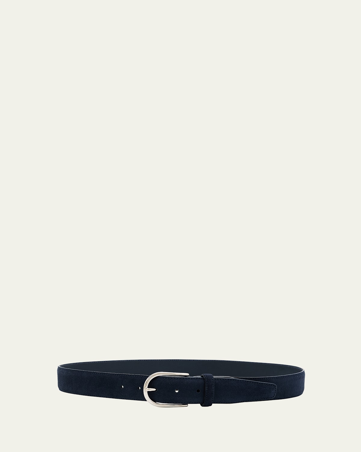 Men's Suede Round-Buckle Belt