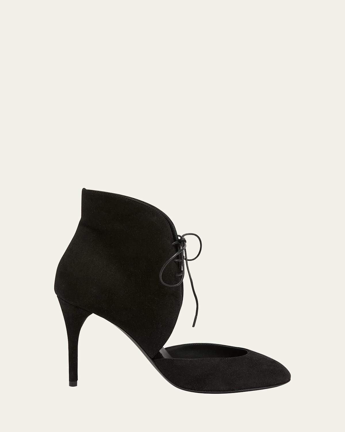 Alaïa Suede Lace-up Stiletto Pumps In Noir
