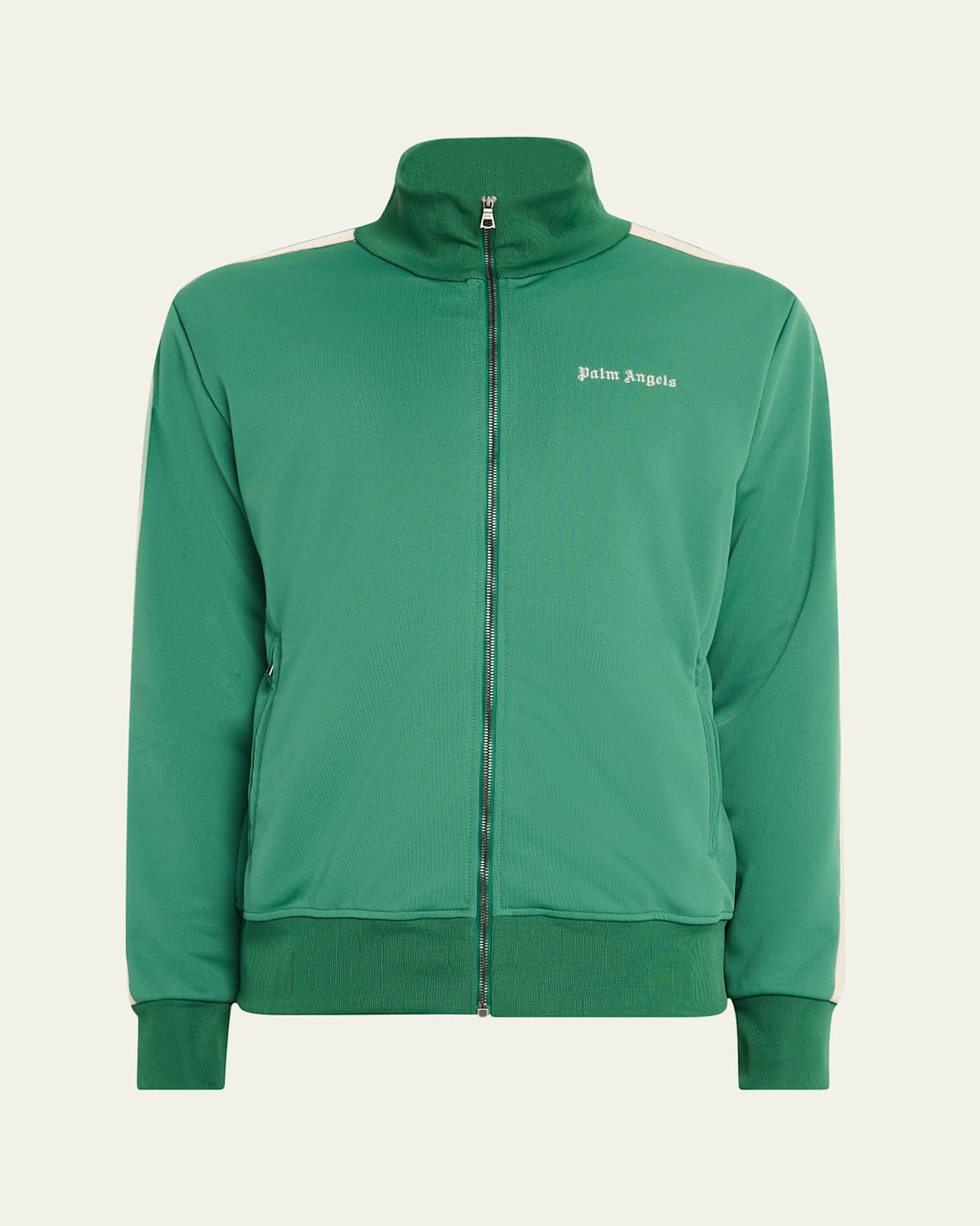 Shop Palm Angels Men's Classic Jersey Track Jacket In Forest Green