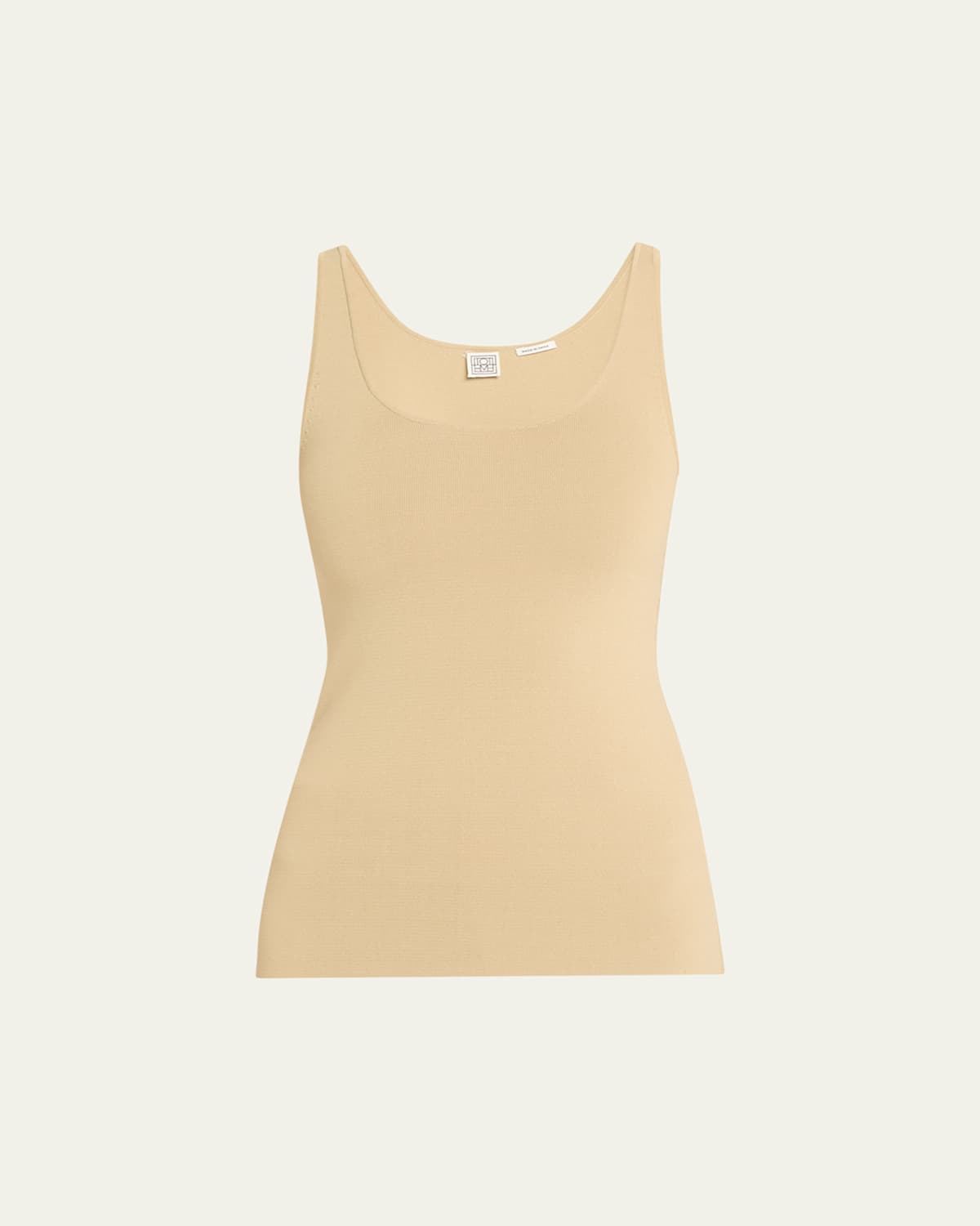 Totême Compact Knit Tank Top In Open Brown