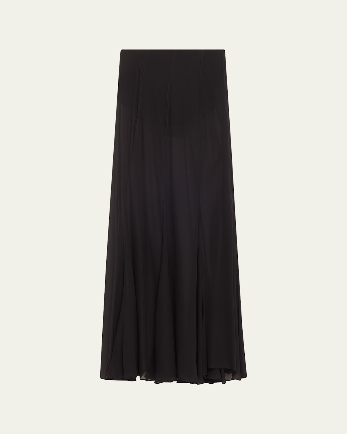 Paneled Silk Maxi Skirt