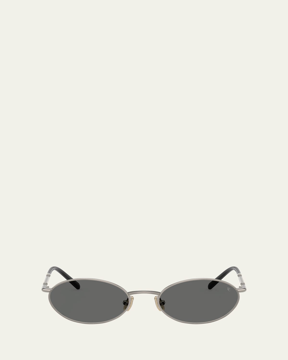 Brunello Cucinelli Womens Silver Bc2006st Oval-frame Titanium Sunglasses In Gunmetal