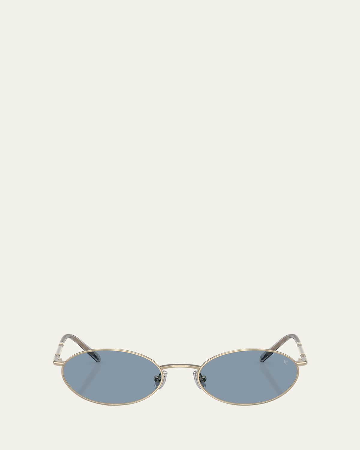 Brunello Cucinelli Bc2006st Oval Titanium Sunglasses In Gold