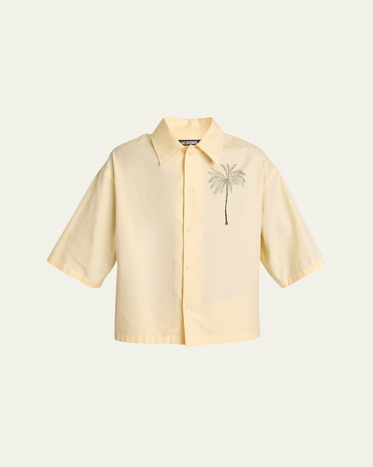 Jacquemus La Chemise Aloe In Palm Tree Light Yellow