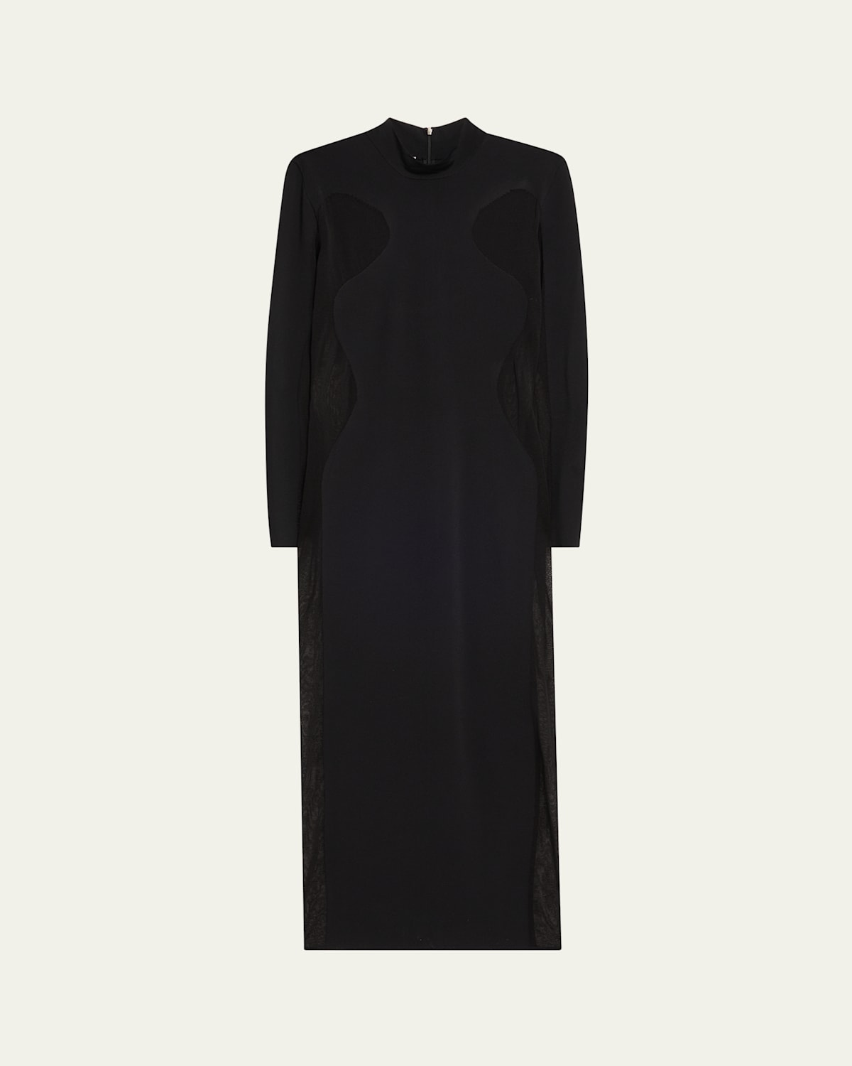 Stella Mccartney Long Knit Miracle Body-con Dress With Mesh Paneling In Black