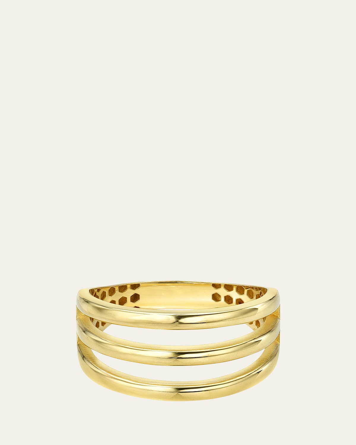 Zoe Lev Jewelry 14K Yellow Gold Triple Row Ring, Size | Thumbnail 4 Zoe Lev Jewelry 14K Yellow Gold Triple Row Ring, Size | Thumbnail 4