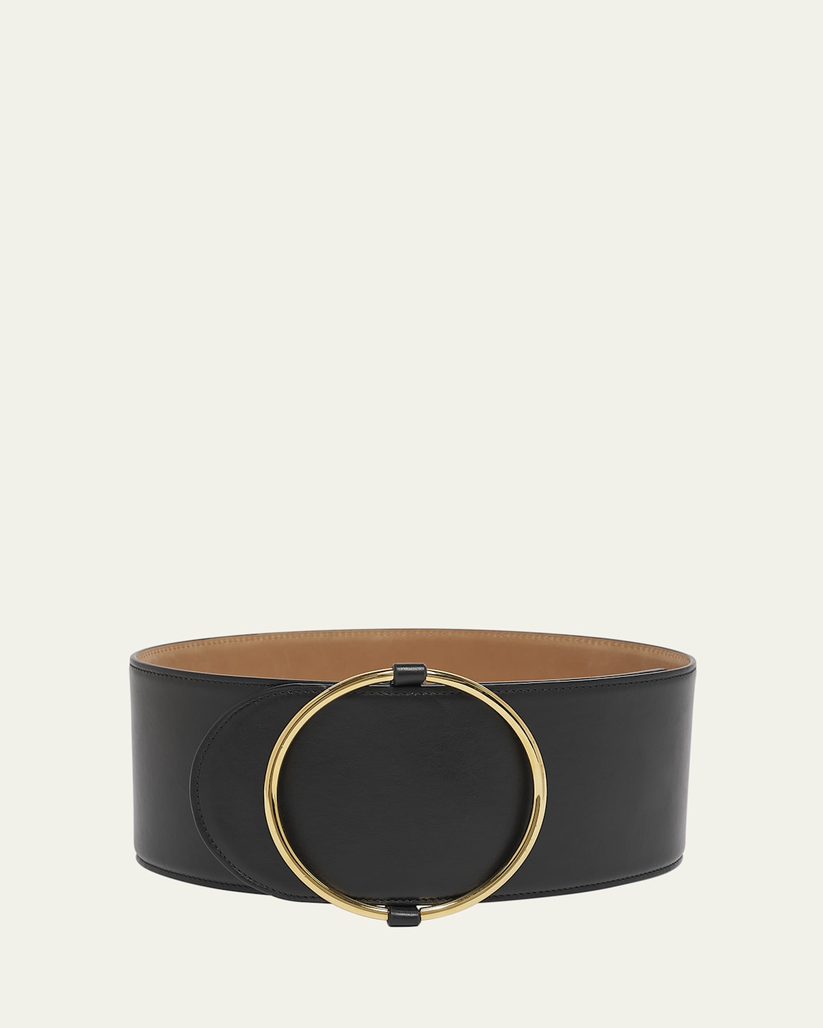 Shop Alaïa Calfskin Wide Ring Belt In Noir