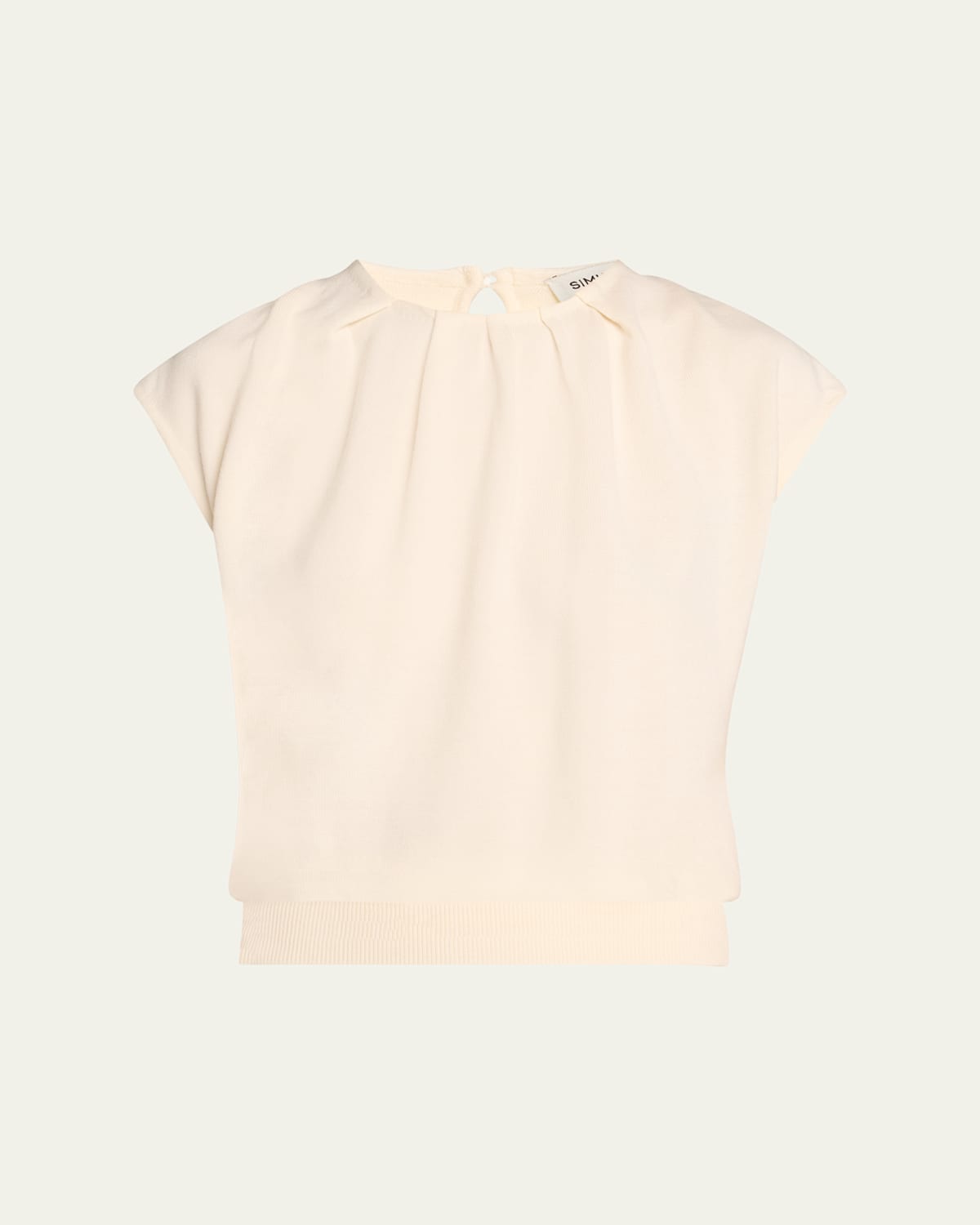 Simkhai Lamara Draped Merino Cape Top In Ivory