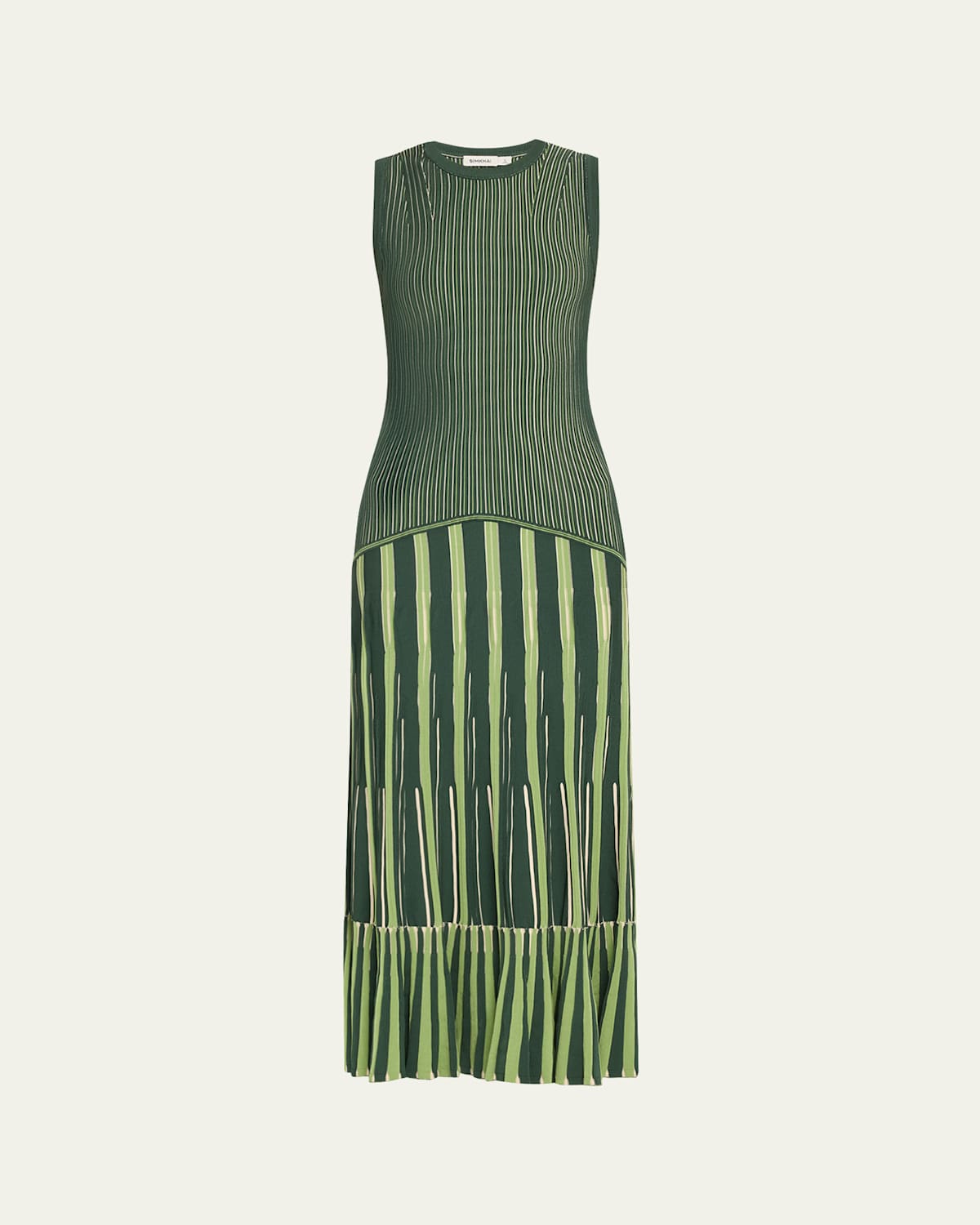 SIMKHAI ZHANE STRIPE SLEEVELESS MAXI DRESS 