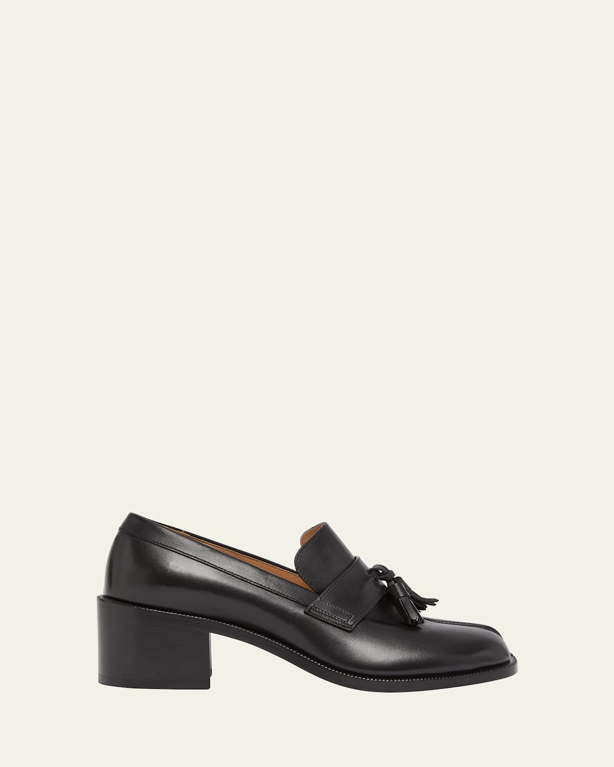 Maison Margiela Tabi Tassel-detail Leather Loafers In Black