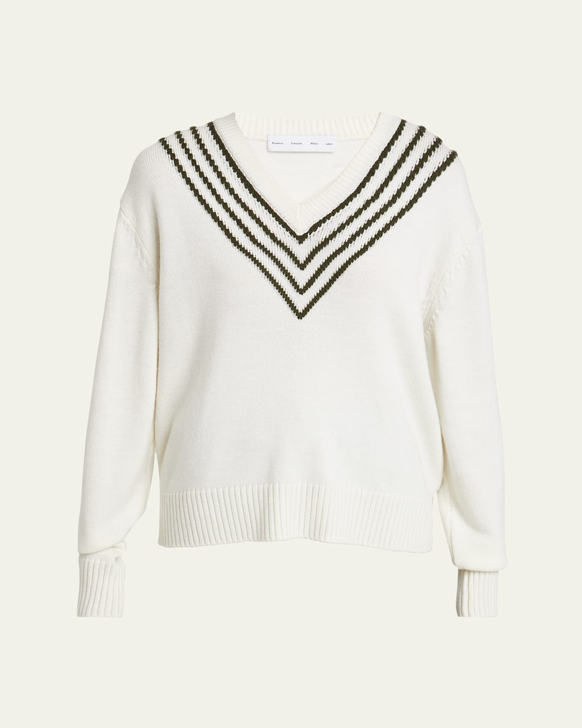 Proenza Schouler White Label Gianna Merino Stripe Sweater In Off White