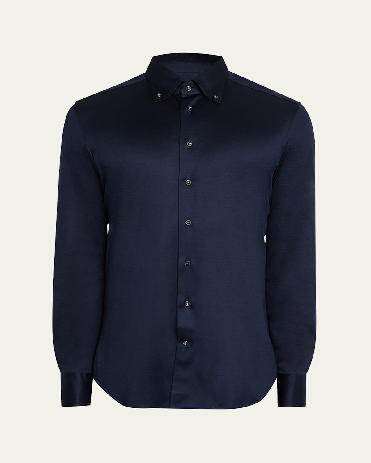 Men's Button-Collar Cotton Jersey Sport Shirt