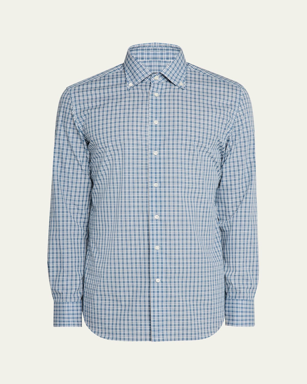 Men's Button-Collar Check Sport Shirt