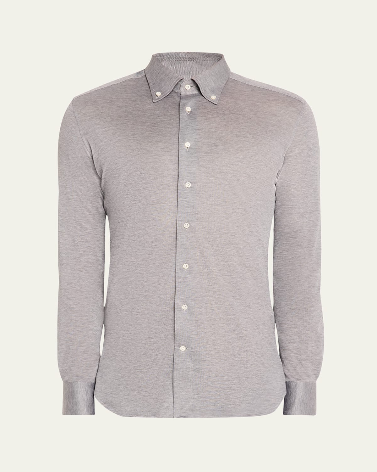Men's Button-Collar Pique Jersey Sport Shirt